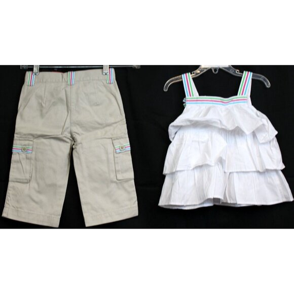 2008 Gymboree Tennis Match Outfit sz 4 NWT Tank Top Capris Pants Girl Bow Ruffle - Picture 6 of 11